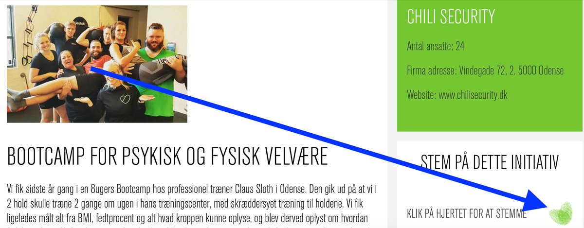 Danmark's sundeste virksomhed - igen?

Siden vi vandt prisen sidste år har vi sat flere initiativer igang, og prisen er en super stor motivation.

Smid os gerne en stemme - så skylder jeg en øl eller en gulerod :-)

Du stemmer her: sundestearbejdsplads.dk/deltager/chili…