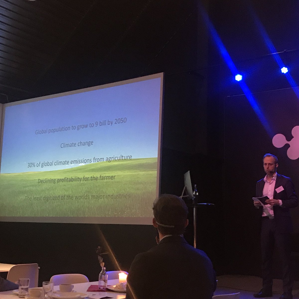 jviklander's tweet photo. Challanges and possibilities - Agriculture stands for 30% of the global climate emissions #agtech #inkubatorås https://t.co/ibHx79Y6P6