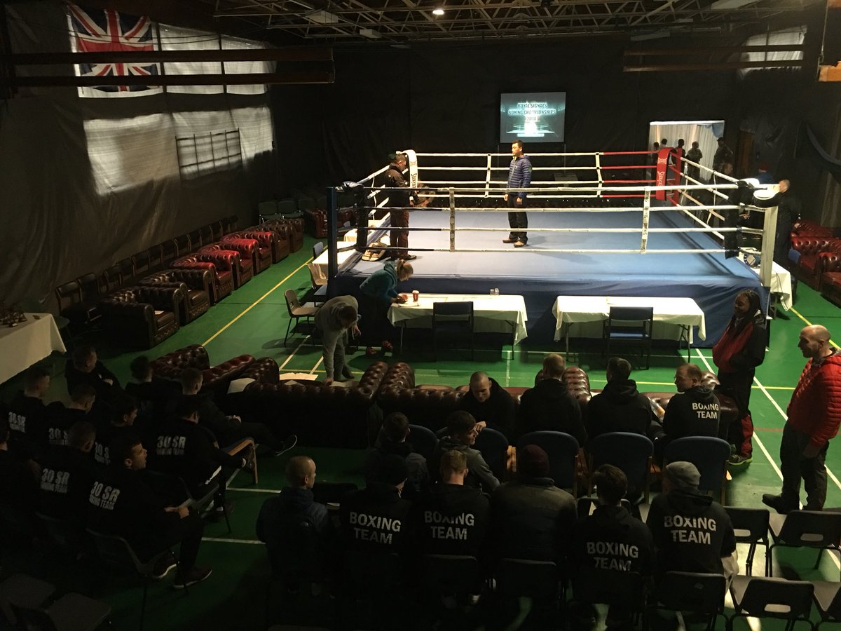 All set up for tonight’s Royal Signals’ Corps Championships. Good luck to all the boxers from 2nd, 16th, 22nd and 30th Signal Regiments. #fightnight #championships <a href="/jasper075/">jasper scarrott</a> @comd1SigBde <a href="/22SigRegt/">22nd Signal Regiment</a> <a href="/2SignalRegiment/">2 Signal Regiment</a> <a href="/30SigRegt/">30th Signal Regiment</a> <a href="/R_Signals/">Royal Signals</a> <a href="/horsebridge_net/">Horsebridge Network Systems</a> <a href="/GetacUK/">Getac UK</a> <a href="/Motif8ltd/">Motif8</a>
