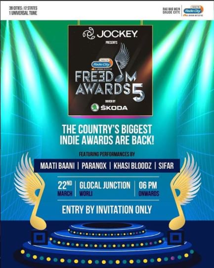 radiocityindia's tweet photo. Are you ready for the Grand Finale of #RadioCityFreedomAwards season 5?
Stay tuned with @radiocityindia from 7 pm (IST) onwards for all the Live updates!
#RCFA5 #FreedomwithJockey #SkodaIndia https://t.co/EdmvjrJqbT