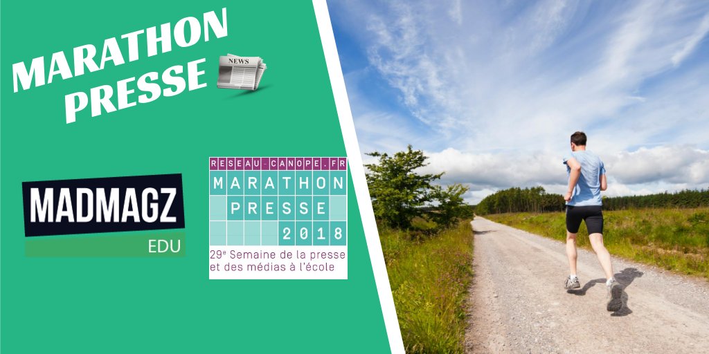 MadmagzEdu's tweet photo. 🏃‍♂[Marathon Presse]📰:
Le marathon presse 2018 commence aujourd'hui ! De nouveaux défis pour nos étudiants ! Toute l'équipe éducation de Madmagz est ravie de mettre à disposition son outil pour cet événement !😊

 #marathonpresse https://t.co/9BD0NKef8A