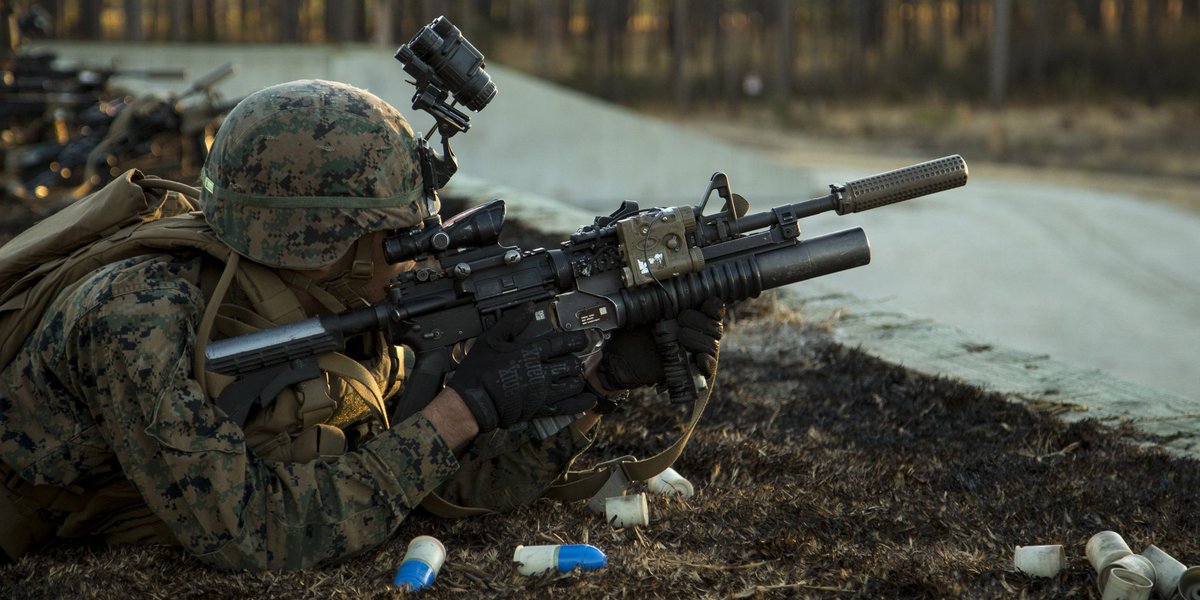 SuperpowerUSA's tweet photo. Launch Pad
 
A Marine fires an  M203 grenade launcher during a live-fire exercise , North Carolina. https://t.co/yymwQ664uY