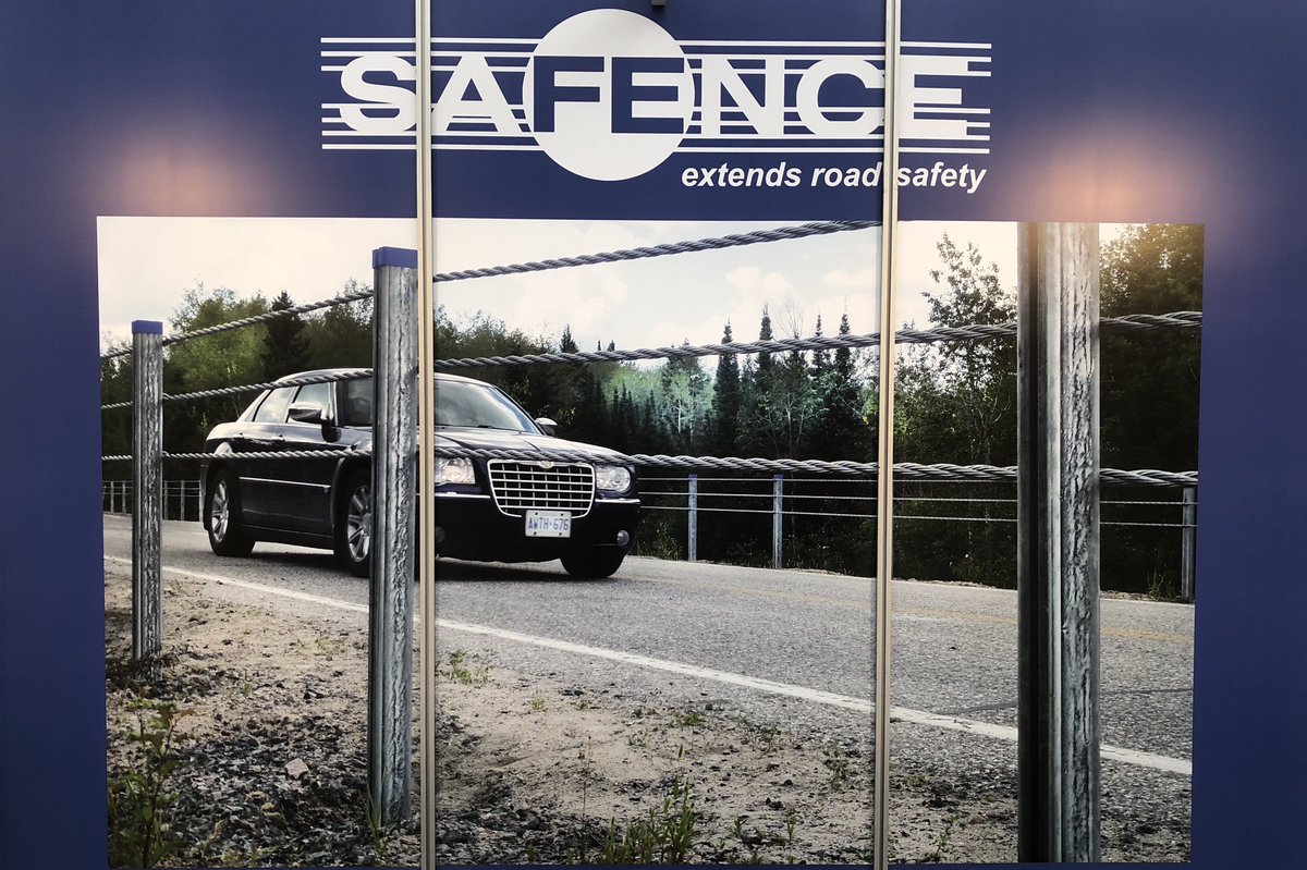 GregoryCorp's tweet photo. Safence Super C profile wire rope slope fence is now MASH accredited. The Super C is a High Tension Cable Barrier system used on slopes,side areas of roads and medians. The Safence system is designed to remain for functional even after a collision #Safence #SuperC #WireRope #HTCB https://t.co/sYFRXQgdoN
