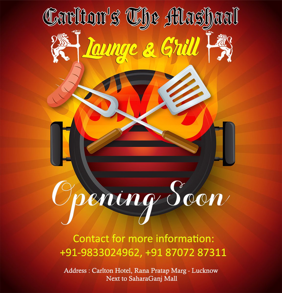 themashaalloung's tweet photo. Hello Lucknow
#Carlton’s #The #Mashaal #Lounge &amp; #Grill is Coming!!
We are opening our doors to all you beautiful people !!

We currently have some amazing opportunities in the kitchen and out the front to come and join us.

#Lounge #Grill #Restaurant #Carlton’s #TheMashaal https://t.co/vxpQtIFvkQ