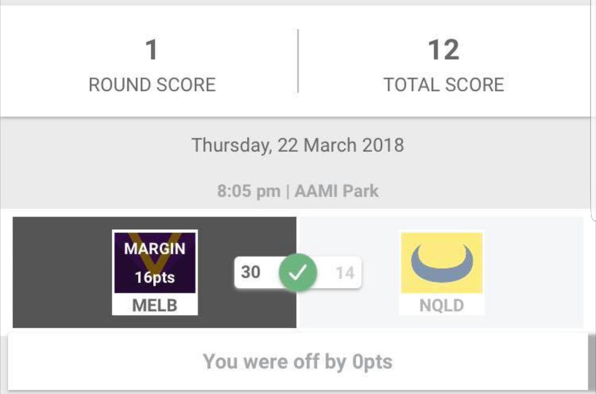 batsandballspod's tweet photo. Mrs Pies proving she's not just a one trick pony. Tonight she's tipped the correct margin in both games #espnfootytips #tippingcomp https://t.co/5KnqSQp4Eh
