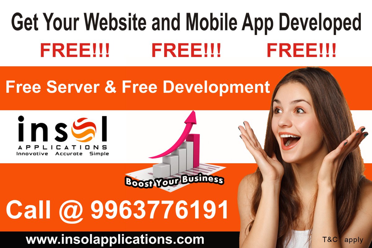 InsolApp's tweet image. #BoostyourBusiness with #FreeWebsite and #FreeMobileAPP 
Contact @ +91 9963776191
Visit @ insolapplications.com