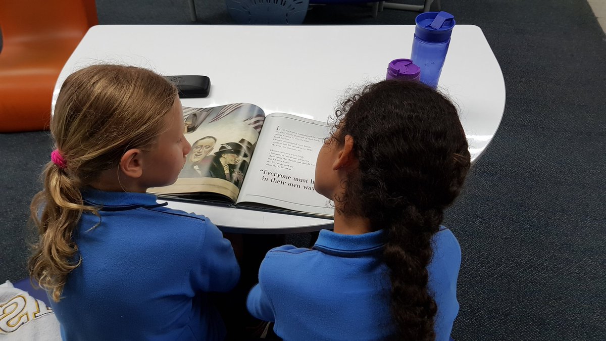 LTeacher10's tweet photo. Taking time to read books about social change makers past and present.  After reading we connected the stories to the UDHR and SDGs.  #TeachSDGs #reading #isklproud https://t.co/YQ0Pi09us7