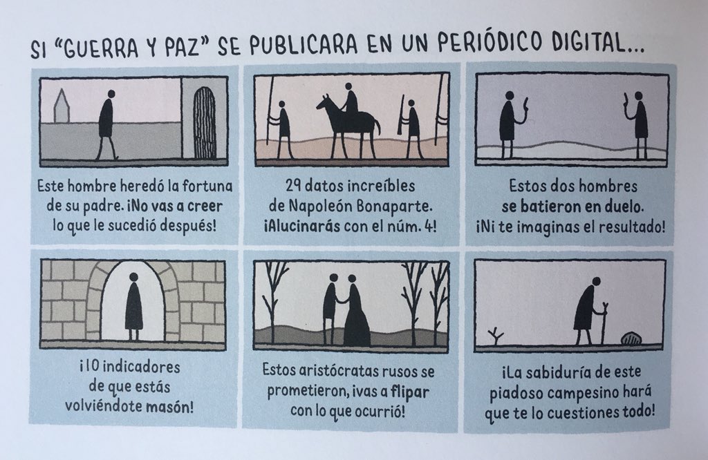 davidalvarez's tweet photo. “Si ‘Guerra y paz’ se publicara en un periódico digital...”. https://t.co/VJVjOuRPc5