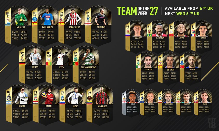 EFCDKen's tweet photo. Welcome the newest team of the week 😉☝️#FIFA18 https://t.co/PtWOkXyexB