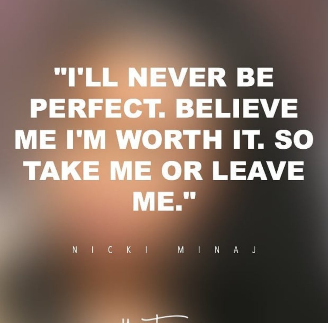 selfluvproject1's tweet image. Believe her she is Nicki. We should remember that the meaning of being a perfect human also means you are perfectly fine not to be perfect at all. 
#selfacceptance #selfesteemproject #selfesteem #selflove #quotes #quote #perfect #inspiringquotes