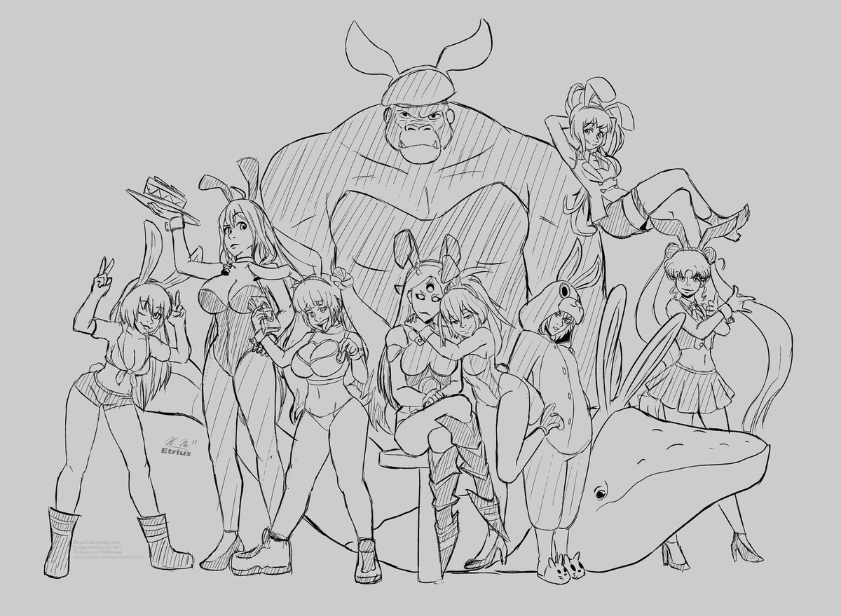 K_Etrius's tweet photo. Drew up @roflgatorOW and his army of bunnies. Always love me some rp adventures. @xdsweetpea @Minerva_DH @Jor_Rilla @SorryVR @TessTheAngel https://t.co/KLnCr11oAu