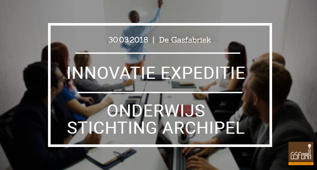 Vrijdag 30 maart wordt de eerste innovatie expeditie georganiseerd voor ‘Onderwijs Stichting Archipel’. De toekomst verandert snel.  Aan de hand van innovatie workshops, pitches en creatieve activiteiten wordt er op expeditie gegaan hoe het onderwijs hier op in kan spelen.