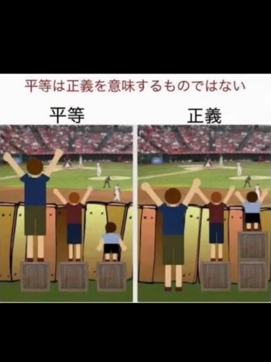 Takayama در توییتر 平等 と 正義 の違いを分かりやすく 政治家には特に考えてもらいたいこと 風刺画 教育 民主主義 共産主義