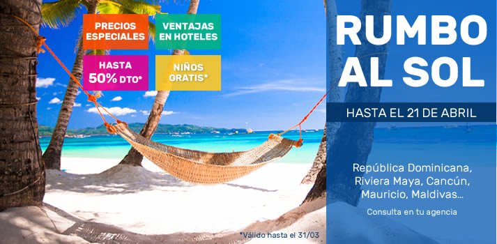 vhispania's tweet photo. Seguro ya estás deseando que llegue el buen tiempo y con él los viajes al sol: República Dominicana, Riviera Maya. Cancún, Maldivas... Descubre nuestros precios especiales y ventajas en hoteles. Hasta el 50% de descuento y niños gratis. https://t.co/J70BNHm0pP #travel #viajar https://t.co/fyJBJoG9Mt