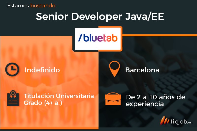 ticjob_Java's tweet image. ¿Eres Senior Developer #Java/EE? ¡@bluetabtweet te está esperando! Entra en el enlace e INSCRÍBETE 😁👌🏻 #empleoTIC #empleoTICJOB ticjob.es/esp/trabajo/se…