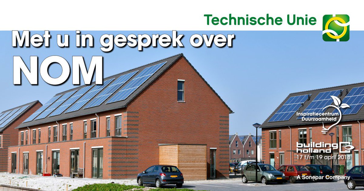 Bij een nul-op-de-meterwoning (NOM) is het energiegebruik nul. Bij het bouwen zijn het verbruik én de wensen van gebruikers belangrijk. Ga in gesprek met <a href="/technische_unie/">Technische Unie</a> op #BuildingHolland over #NOM. Meer over duurzaam bouwen: bit.ly/2FfQQwJ #technischeunie