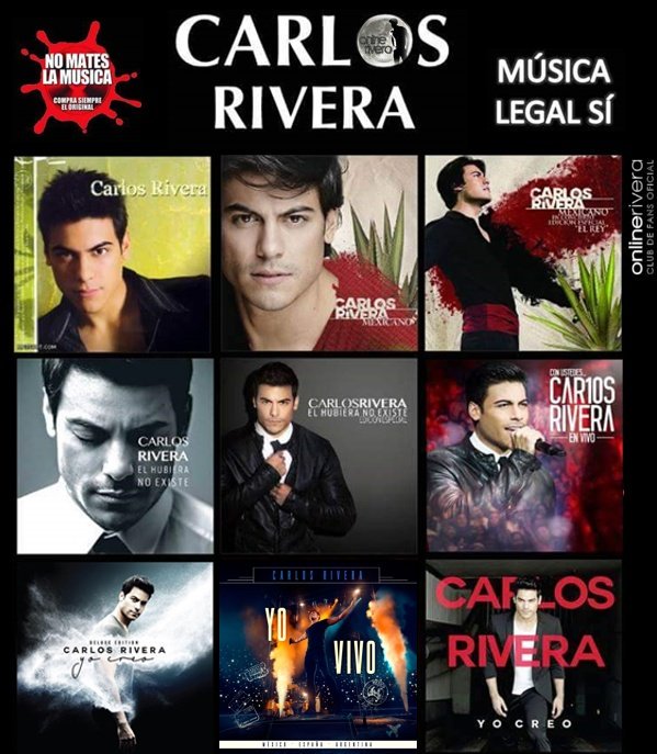 .Adquiere la música de @_CarlosRivera 
(Formato Físico/Digital) 
#MusicaLegalSí
#YoCreoDLXEdition #YoVivo