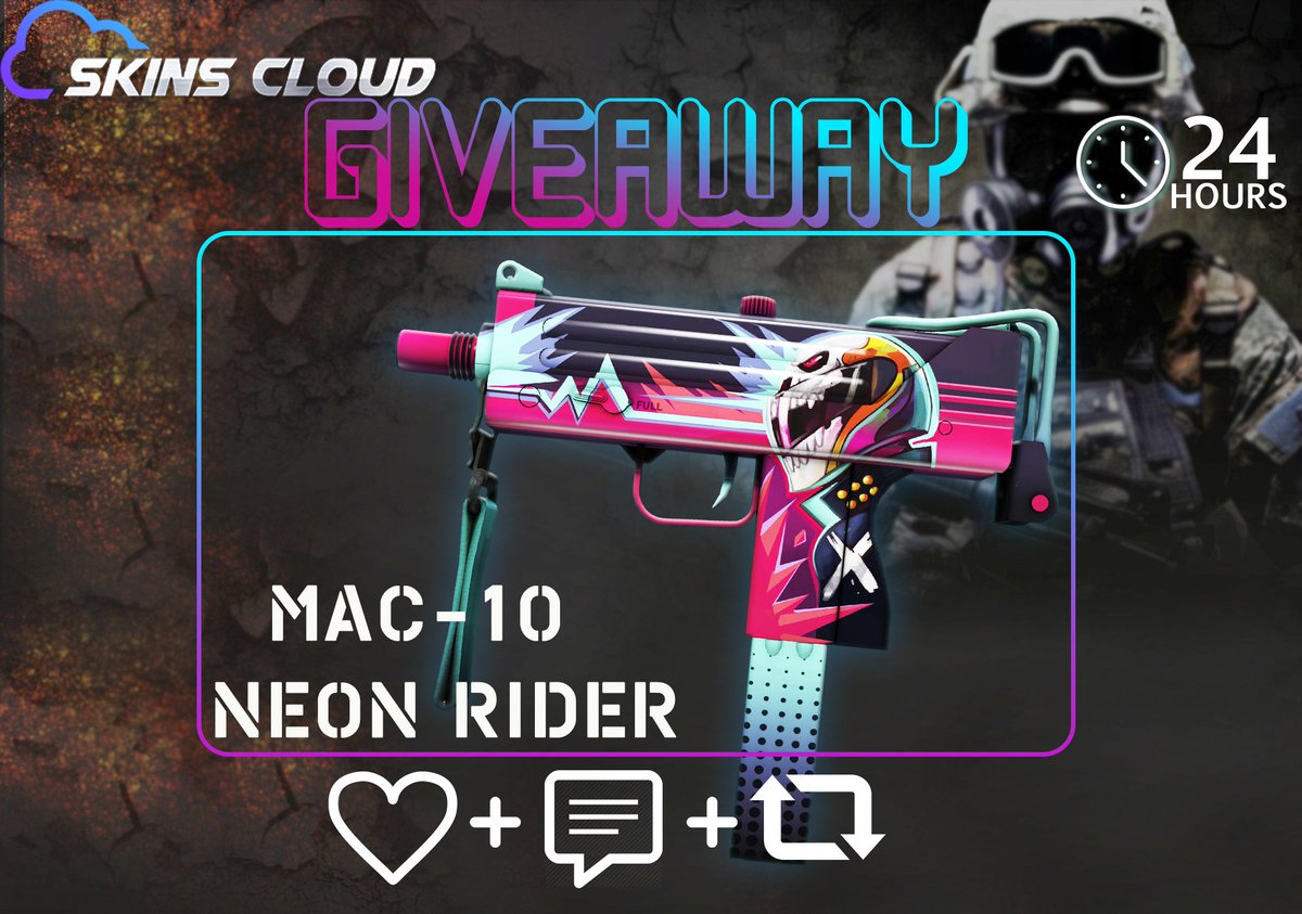skinscloud's tweet photo. NEW
💀 Daily GiveAway 💀
👉MAC-10 | Neon Rider👈 

➡️1. Get FREE MONEY https://t.co/oZQxxmvt2x                     
♥️2. Follow Our Page And Like This Post 
🔃3. Retweet this post
💬4. Tag 4 friends in comments

#giveaway #giveawaycsgo
WIN YOUR SKIN
@skinscloud https://t.co/WIWgBK2QNr