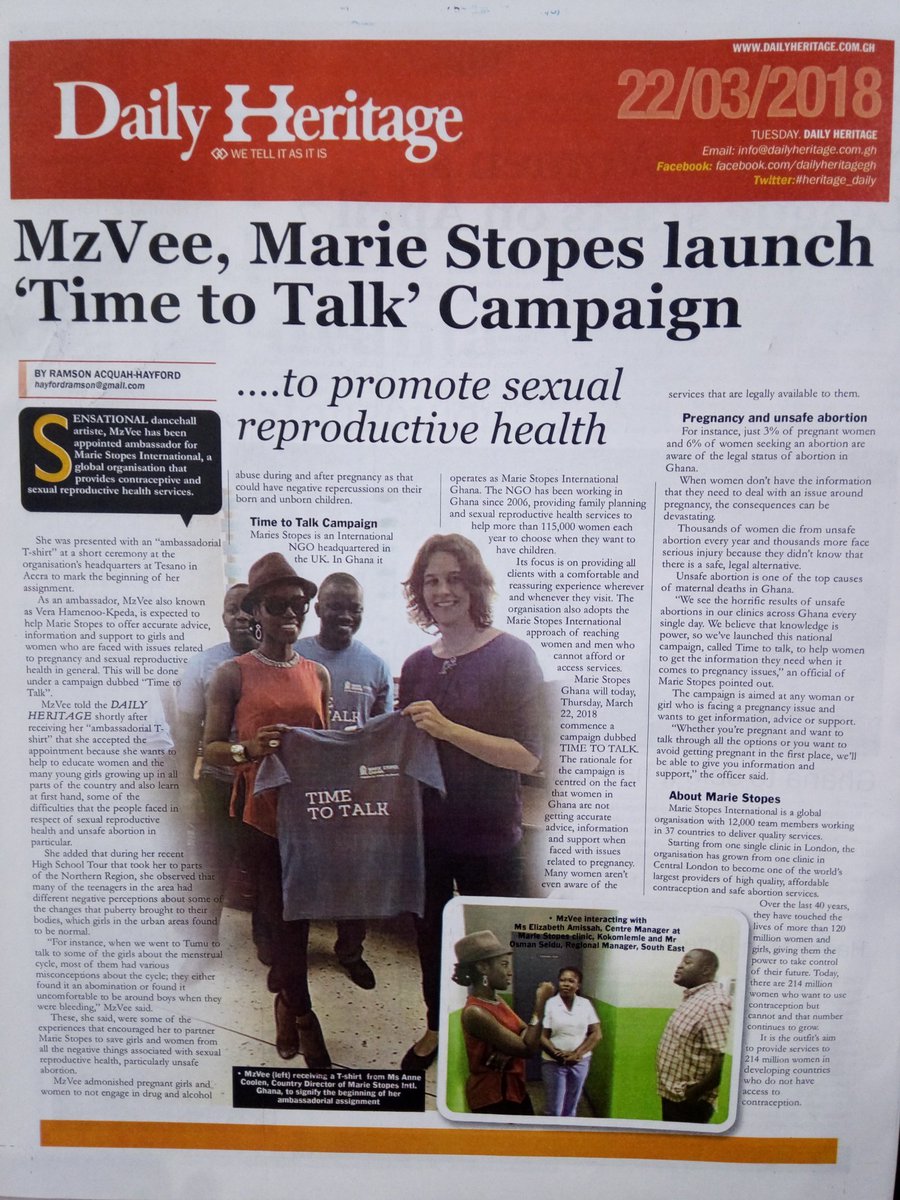 WeAreiSel's tweet photo. #CitiCBS #GHToday #JoyNews #JoySMS #JoyNzulezuTrip 

@mzveegh #Daavi @MarieStopes_Gh launch #TimetoTalkGh Campaign to promote sexual reproductive health https://t.co/1KWebY1BtW