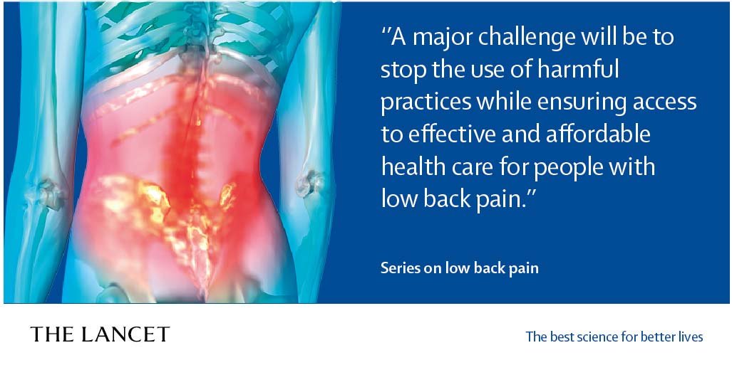 TheLancet's tweet photo. Low back pain affects 540 million people worldwide, but too many patients receive the wrong care — new series on #lowbackpain https://t.co/kdAsiggcJC https://t.co/aMuaF37iTp