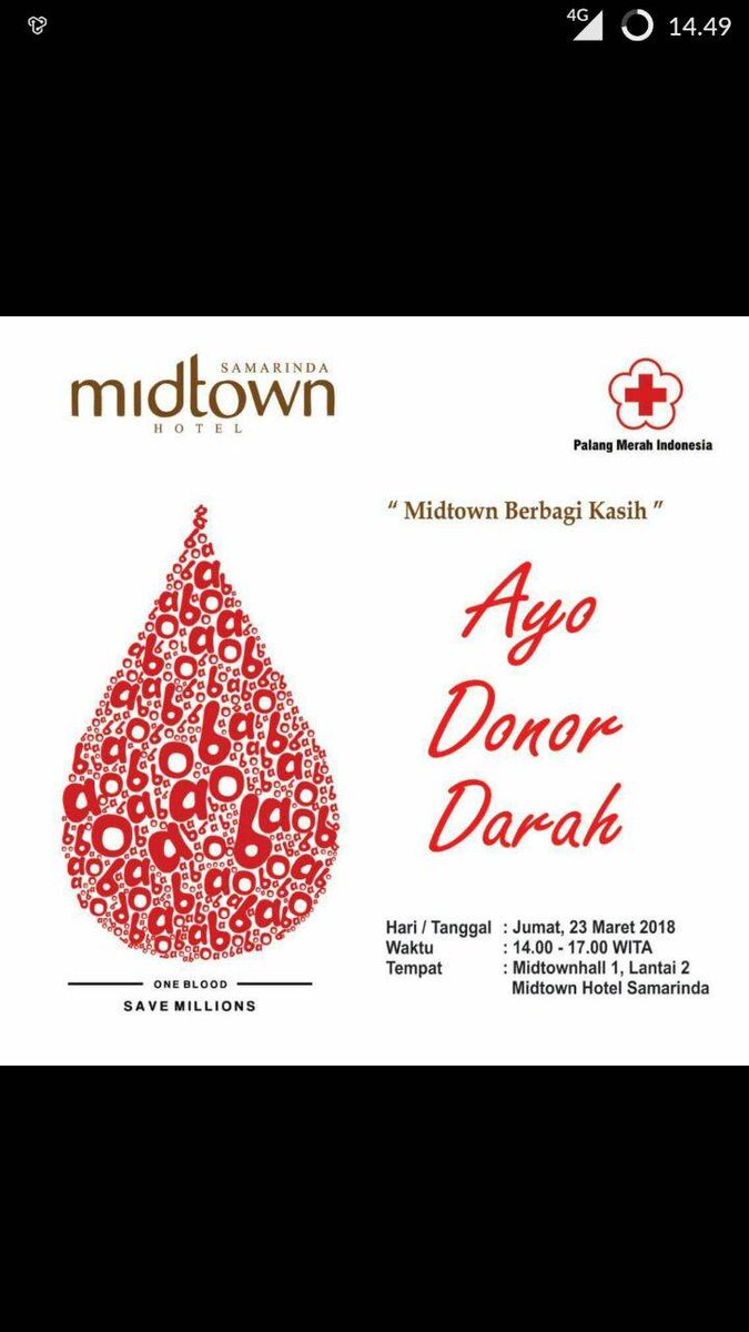 #INFO #DonDar #Samarinda 23 Maret 2018| 14.00-17.00 | MidtownHall 1 Lantai 2,Midtown Hotel Samarinda | #BDDS Cc @about_samarinda <a href="/samarinda/">#SMR  #Samarinda</a> <a href="/SamarindaUpdate/">Samarinda Update</a> <a href="/AIS_SMD/">Arsenal Samarinda</a> <a href="/YOTSamarinda/">YoungOnTop Samarinda</a>