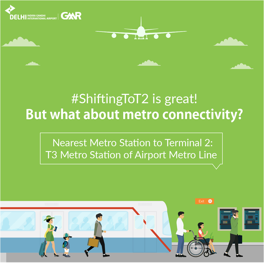 DelhiAirport's tweet photo. Metro commuters, rejoice!
Terminal 2 is just a walking distance from T3 metro station!
For more details, visit the FAQ tab on https://t.co/uat3M4kmN7
#ShiftingToT2 https://t.co/yvWG5CzoU0