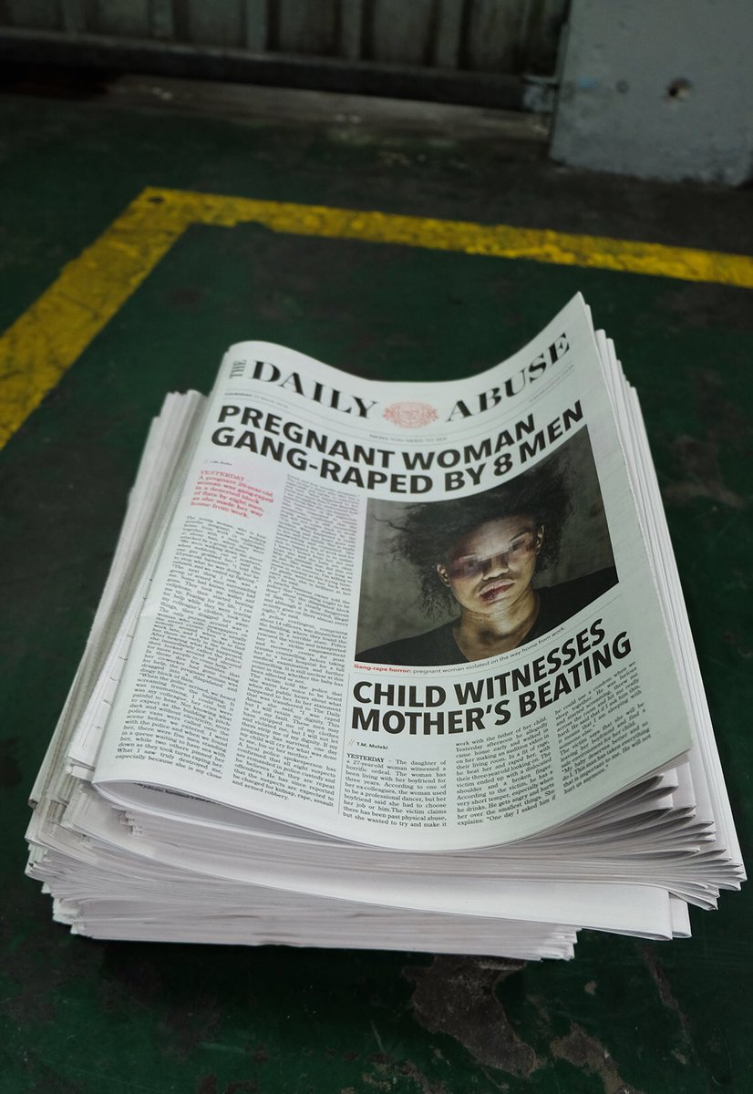 cathgrenfell's tweet photo. #TheDailyAbuse is available today at selected intersections across @CityofJoburgZA. We can't turn the page on #TheDailyAbuse, the news we need to see. @POWA_ZA https://t.co/JlFVPL9k8q