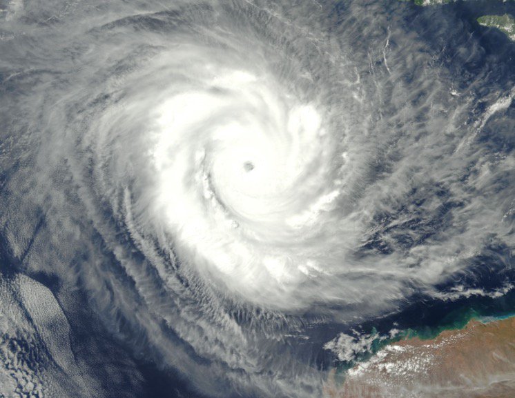 PaulKadak's tweet photo. #Cyclone closeup: @NASA gets detailed look at #TCMarcus off WA. Cat5 to weaken soon. #7News https://t.co/FD8u5AM8ez https://t.co/CvnKNRRPe7