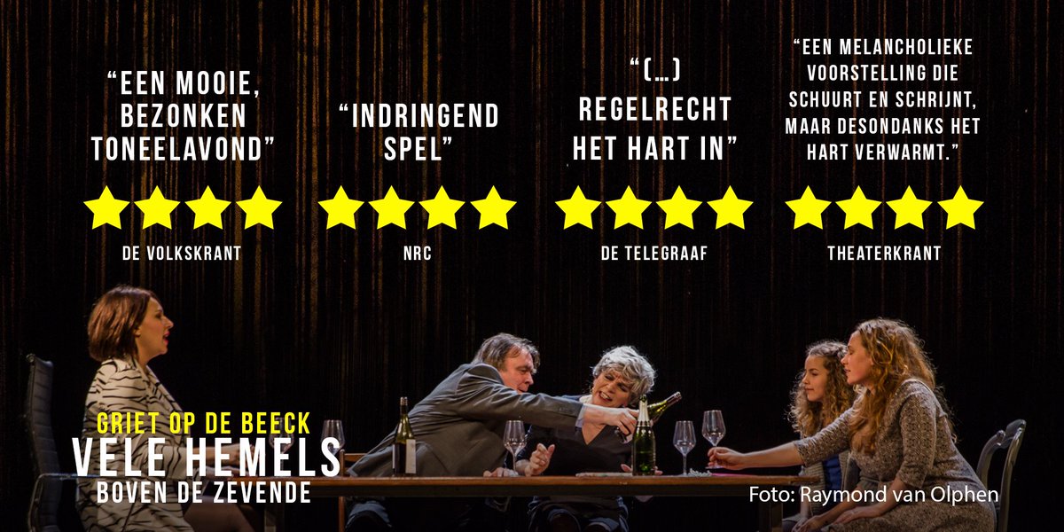 Komende zaterdag is het prachtige toneelstuk 'Vele hemels boven de zevende' naar het debuutroman van Griet op de Beeck te zien in ons theater! Voorafgaand kunt u ook nog een speciale inleiding door Ursul de Geer bijwonen😱 Kijk snel op bit.ly/VHBDZ voor alle informatie
