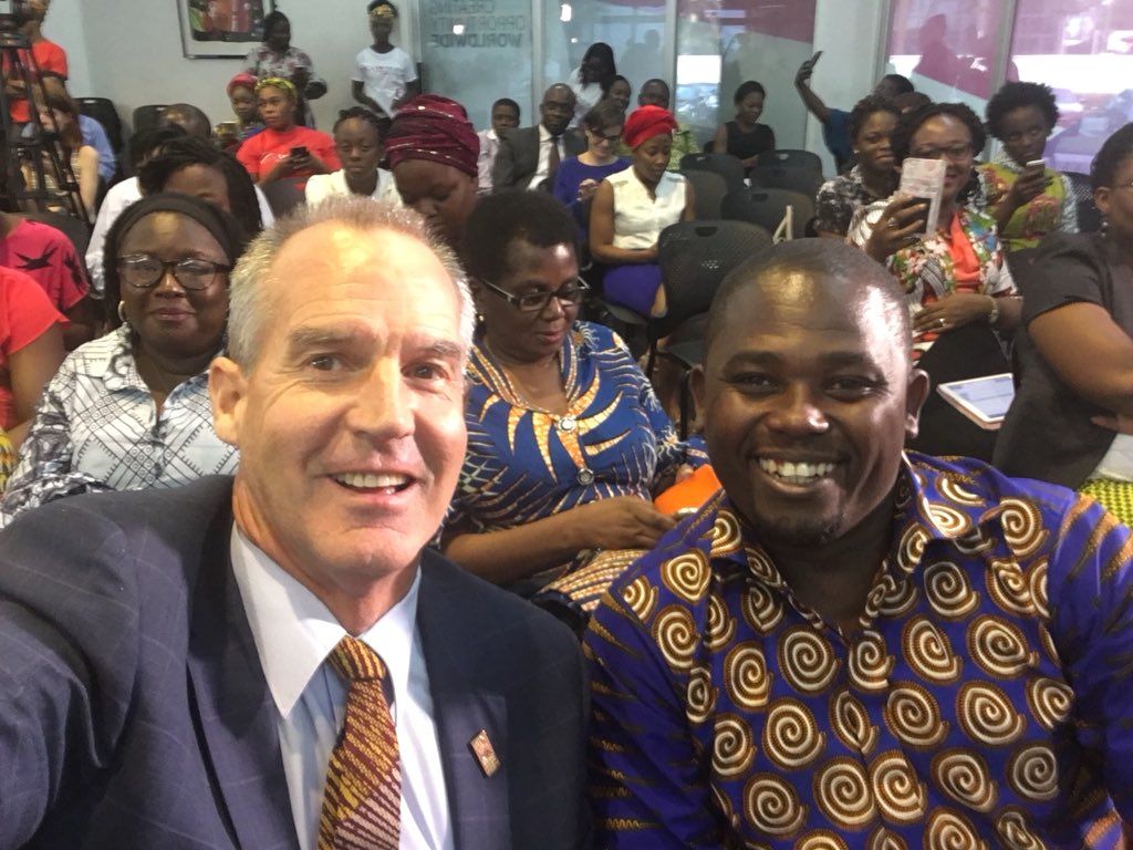 estherarmah's tweet photo. Reflections in Images: #AWMAsummit2018: Shaping Our Future: Women in Media, Ghana'. Here's Australian Ambassador to Ghana Andrew Barnes @AusAmbGHA with Nhyira Addo @GhRainmaker; Araaba Komsoon of Joy News with Daniel Dadzie; and Efam Dovi with prominent women. #AWMApress4progress https://t.co/W3gtt51aof