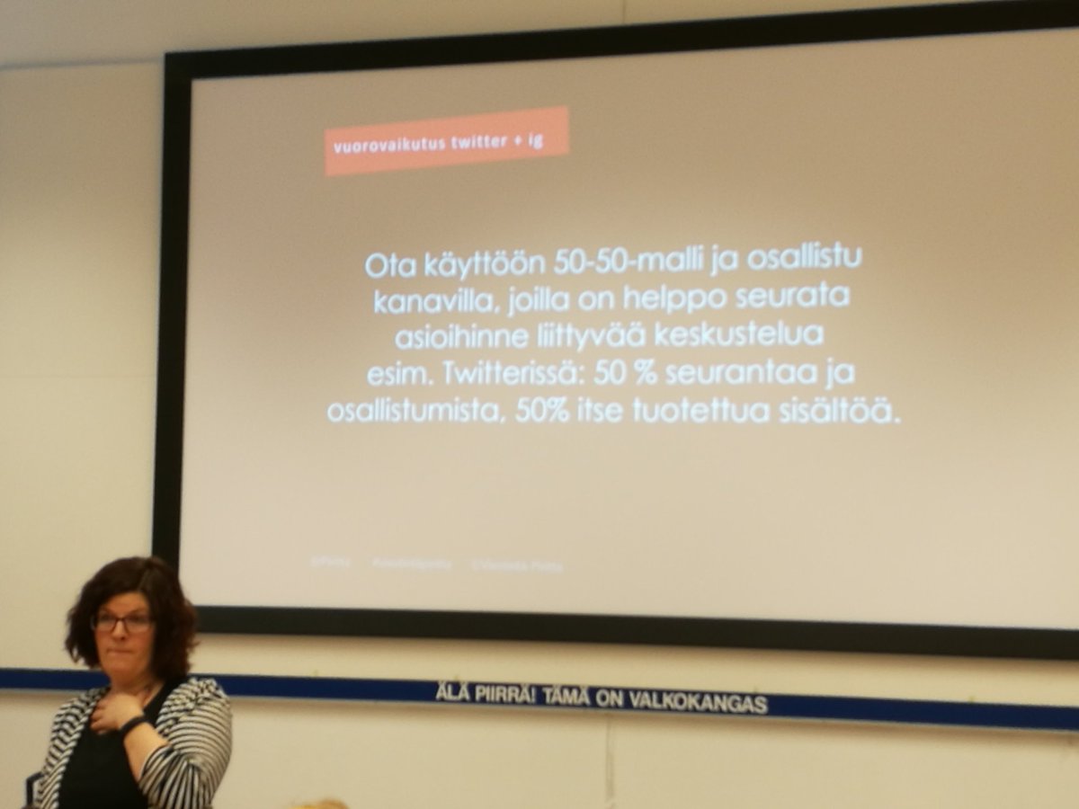 TiinaKolibri's tweet photo. Ota käyttöön 50%50%-malli some-kanavilla seurantaa-osallistumista puoliksi @laurajohansson @Markinst #some #markinst #somekanavat #aikuiskoulutus #sometrendit #somepalvelut https://t.co/W9z1XkpuuA