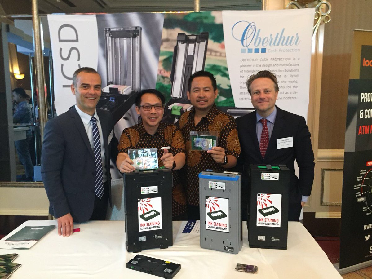 OberthurCP's tweet photo. #OCP 's team with Thaï commercial bank representatives during the RBR - Self-Service Banking Asia 2018 in Jakarta #SSBA18 #oberthur #cashprotection #ATM #CIT #retail #IBNS https://t.co/57iMMv5xTR