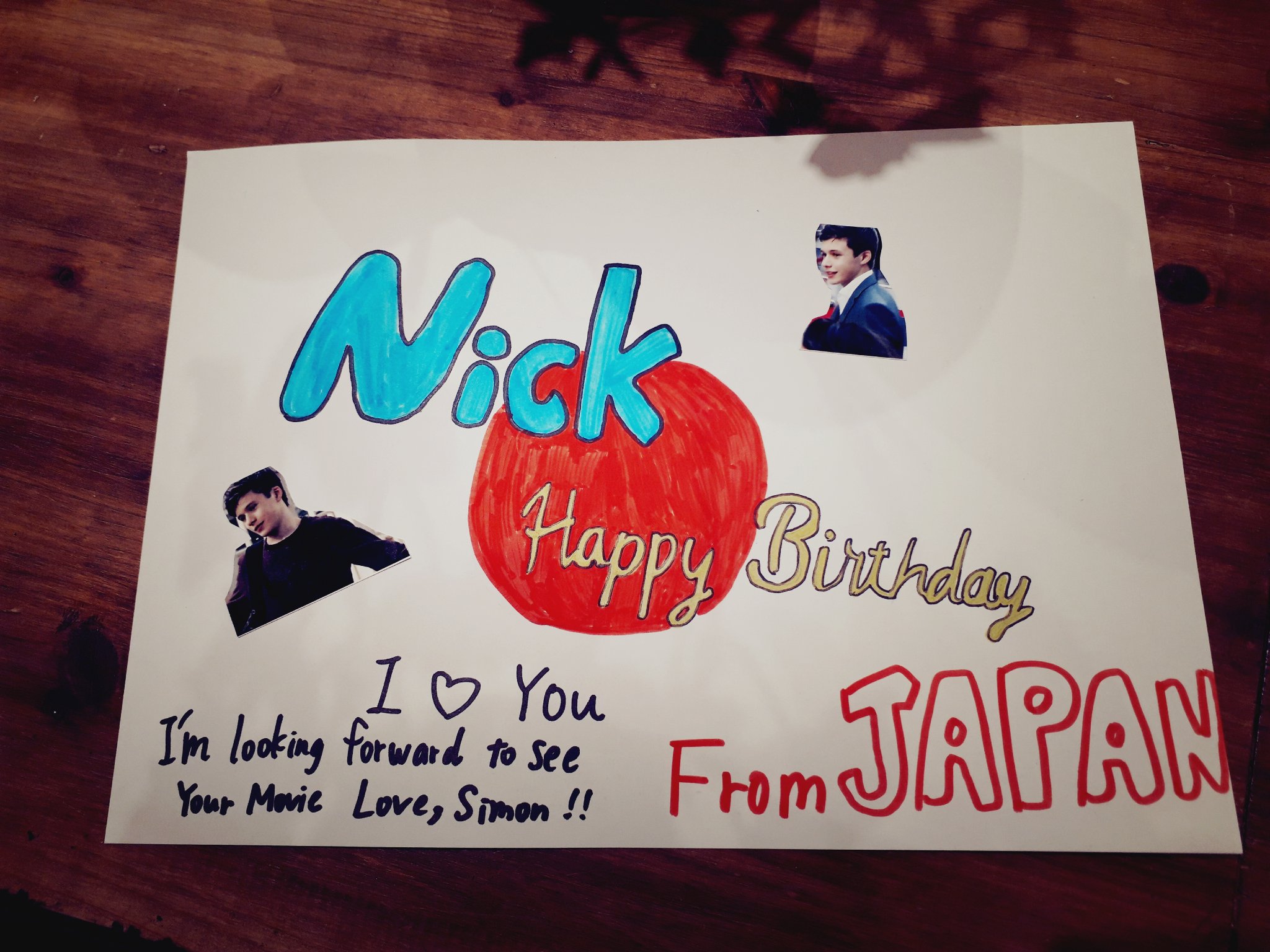 Happy Birthday  NICK ROBINSON

I really love you from JAPAN
You should come over   