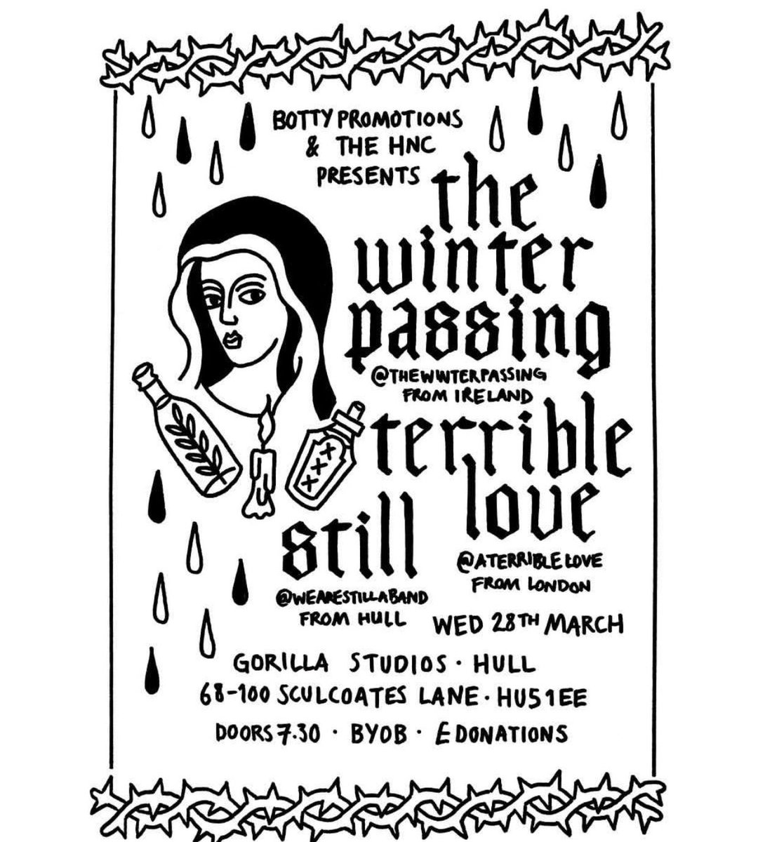 WinterPassingYo's tweet photo. One of my favourite elements of touring is seeing the wonderful poster designs people make for the shows! This bunch are lovely for the @aterriblelove tour | good job everyone! https://t.co/GU5SpqVUcF