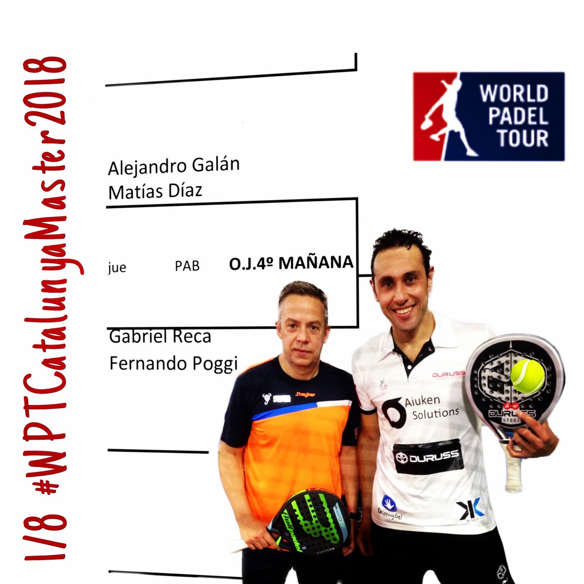 FerPoggiFans's tweet photo. 1/8#WPTCatalunyaMaster @fernandopoggi @GabyReca vs @alegalan96 @matiaxdiazthewarrior Aprox la 13:30 🇪🇸 09:30 🇦🇷 📍Pab Olímpico Badalona @worldpadeltour!!! 💻📲 🖥 minuto y resultado del partido!!! 👉https://t.co/MKTn5I9Q19
Vamos equipo!!! A x plaza en 1/4!!! 💪💪💪 Suerte!🍀 https://t.co/msLJBl83J9
