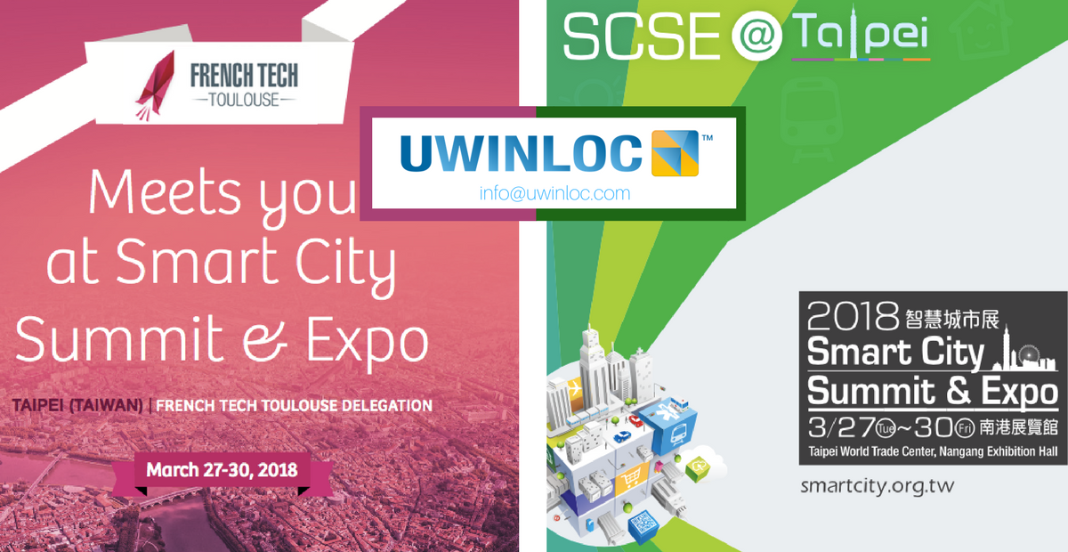 Uwinloc's tweet photo. Meet UWINLOC at Smart City Expo Taipei! We'll be with @FrenchTech_Tlse connecting with with Taiwan smart ecosystem..including an exclusive meeting with the President of Taiwan! 😀 #2018SCSE https://t.co/aznFWJ5OVP