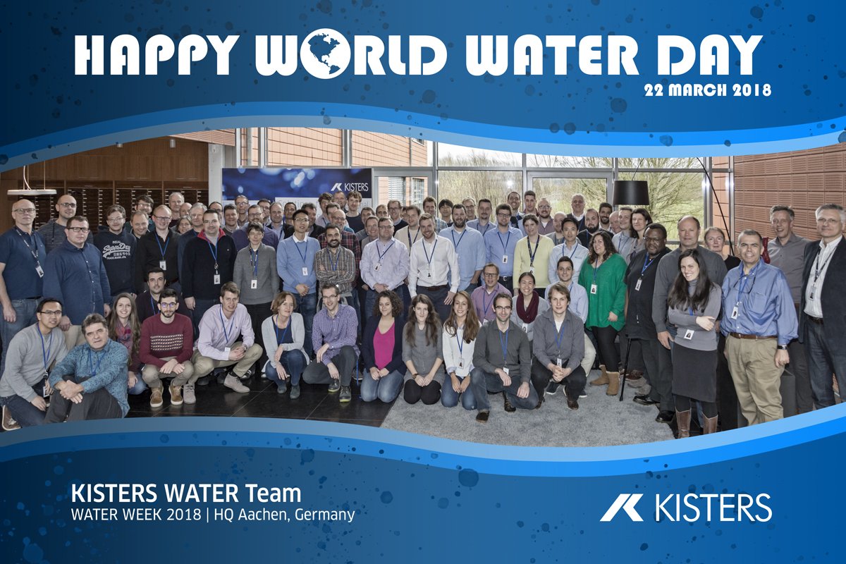 kistersAG's tweet photo. This is us! Once a year from all over the world united at the #KISTERS headquarter in Aachen. We create and implement the solutions to reduce #floods, #droughts and #waterpollution world wide.
" Happy #WorldWaterDay " https://t.co/JIAE0jrjUp