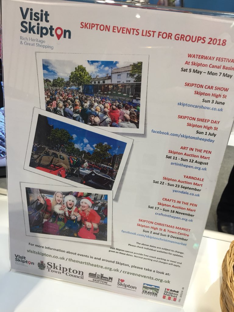 Final day at #BTTS18 so if you are around at the show come and see us on stand F26 <a href="/SkiptonBID/">SkiptonBID</a> <a href="/skiptonhotel/">Rendezvous Skipton</a> @Hazel_SkipWoods <a href="/Skiptoncastle/">Skipton Castle</a>