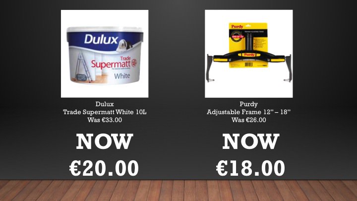 DON'T FORGET to check out our latest paint & equipment offers (WHILE STOCKS LAST!!) #RUSTOLEUM #PURDY #DULUX and MORE. #DUBLIN11 #D11 #DIY carbonpaintcentre.ie/2018/03/20/che…