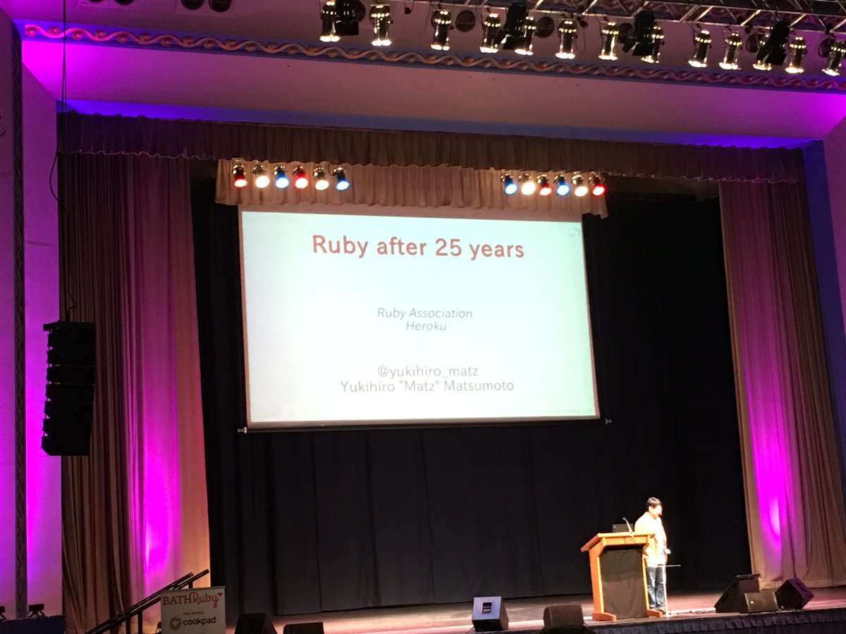 lchin's tweet image. The first ever keynote in the UK by @yukihiro_matz at #bathruby