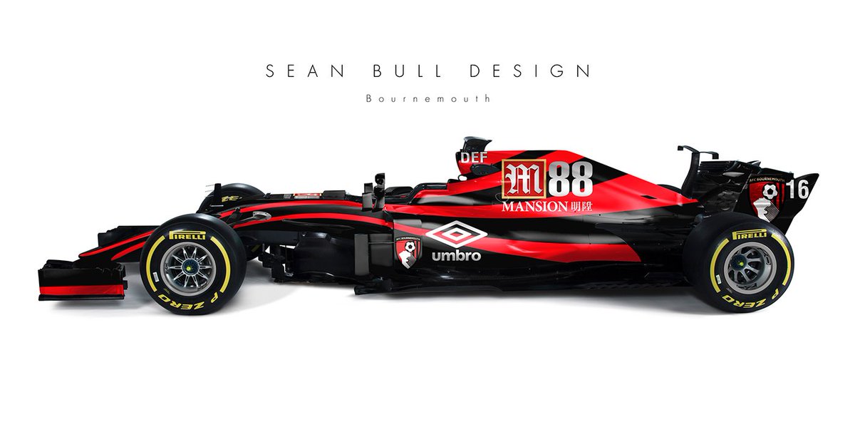 mp_dgn's tweet photo. Now this is a great looking F1 livery design from @seanbulldesign. UTCIAD! 🍒🍒🍒 @afcbournemouth 

Have a look at his other football inspired F1 livery designs: https://t.co/vpfW78QCbL https://t.co/tPHNStGt9k