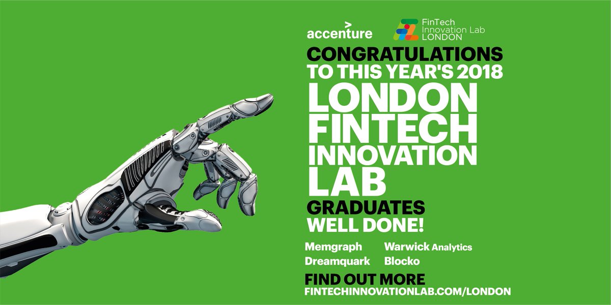 FinTechLabLDN's tweet image. Congratulations to our @FinTechLabLDN graduates for the #Tech4Tech stream 2018 @DreamQuark @warwickanalytic @BlockoInc @memgraphdb #Congratulations