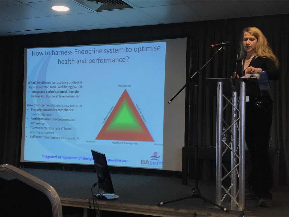 basem_uk's tweet photo. Comprehensive opening talk by Chair @nickyKfitness on endocrine aspects of exercise, impacts of growth hormone, bone health, RED-S, energy deficiency and endocrine dysfunction and importance of involving the athlete to adhere with training load, nutrition and recovery #getdynamic https://t.co/WhqzQ82NSy