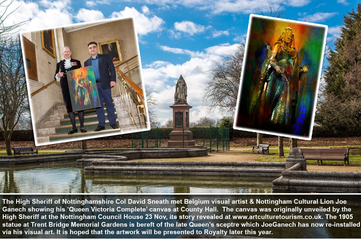 #Nottingham #queenvictoria  Wonderful photography by <a href="/ashstreetphoto/">Brenda L. Roach</a> with Brussels artist Nottingham Cultural Lion  <a href="/ganechjoe/">ganech joe</a>  and High Sheriff of Nottinghamshire Col David Sneath. <a href="/BBCNottingham/">BBC Nottingham</a> <a href="/bbcarts/">BBC Arts</a> <a href="/Nottingham_Post/">nottingham_post</a> <a href="/MarketingNG_/">Marketing Nottingham</a> <a href="/VisitNotts/">Visit Nottinghamshire</a> <a href="/NottsTV/">NottsTV</a>
