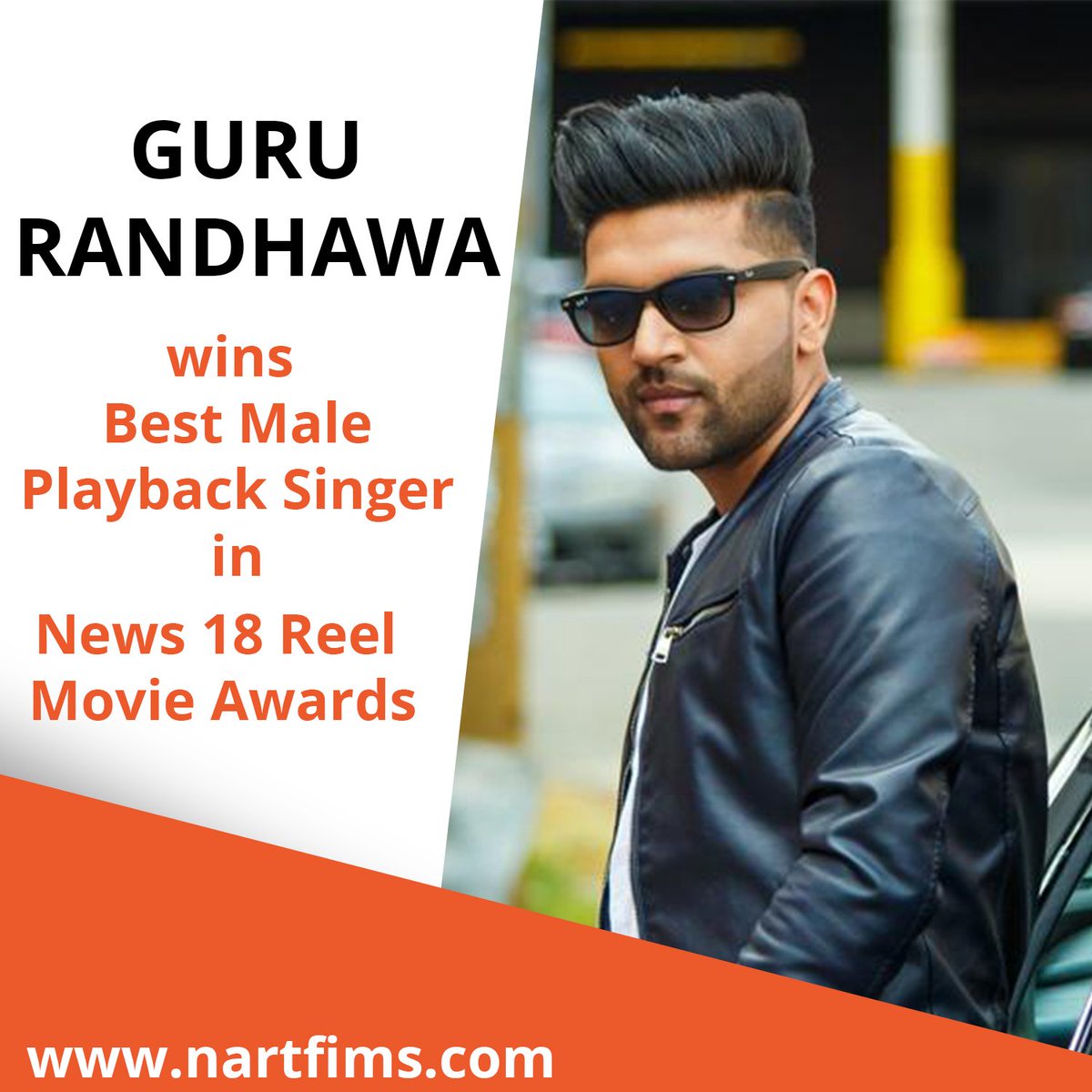 nartfilmsindia's tweet photo. #Congratulations to @GuruOfficial for winning Best Male Playback #Singer in News 18 Reel Movie Awards #NARTFilms https://t.co/2zSkPAZP3c