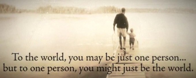 2thank's tweet photo. To the world you might be one person. https://t.co/HQdsjh2S0y