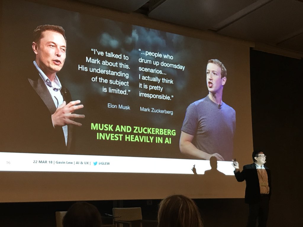 AI and UX. Great presentation by <a href="/glew/">Gavin Lew</a>  #uxmasterclass2018