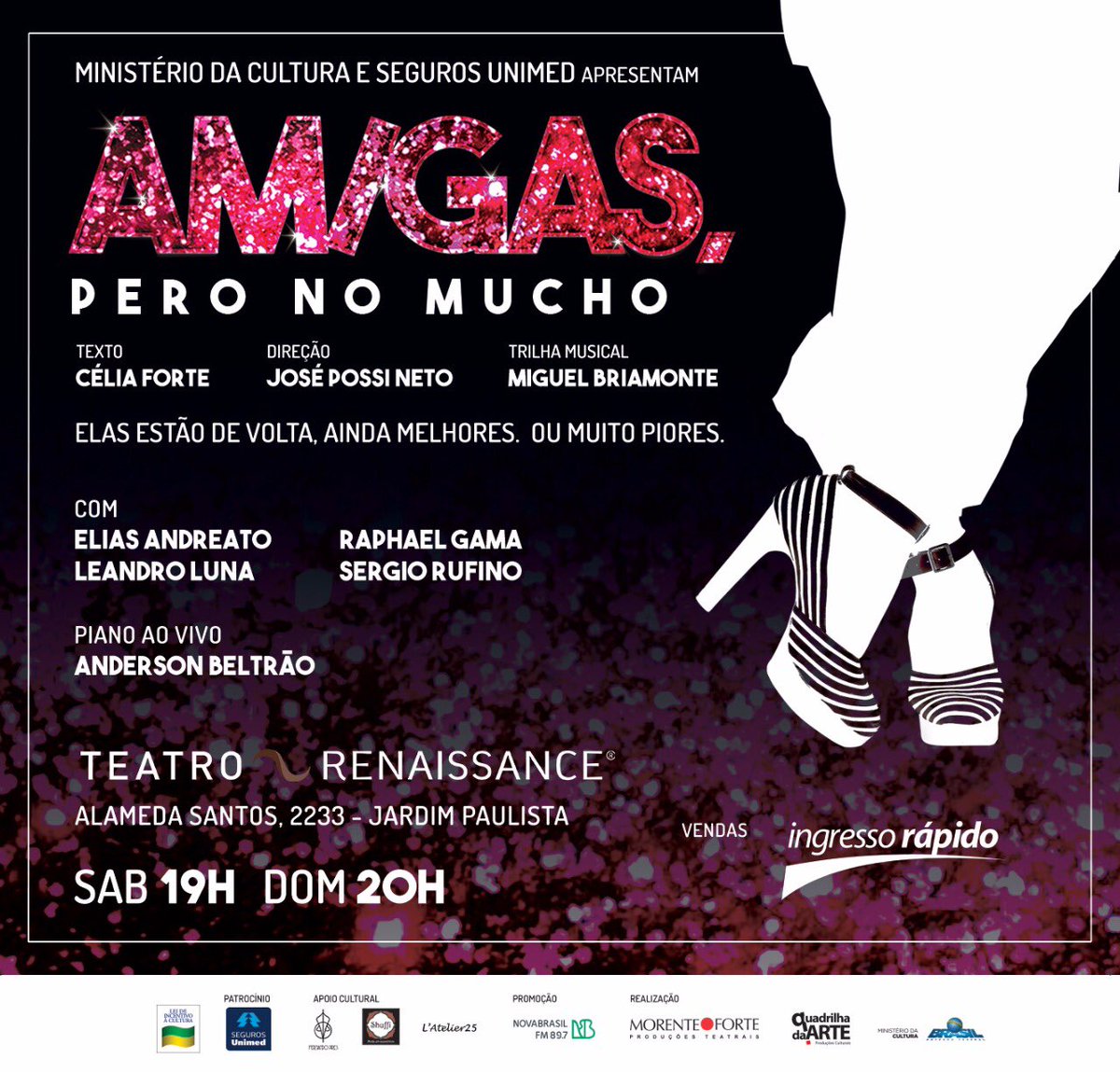 Geeeente, estamos voltando. E agora no TEATRO RENAISSANCE! Venham!