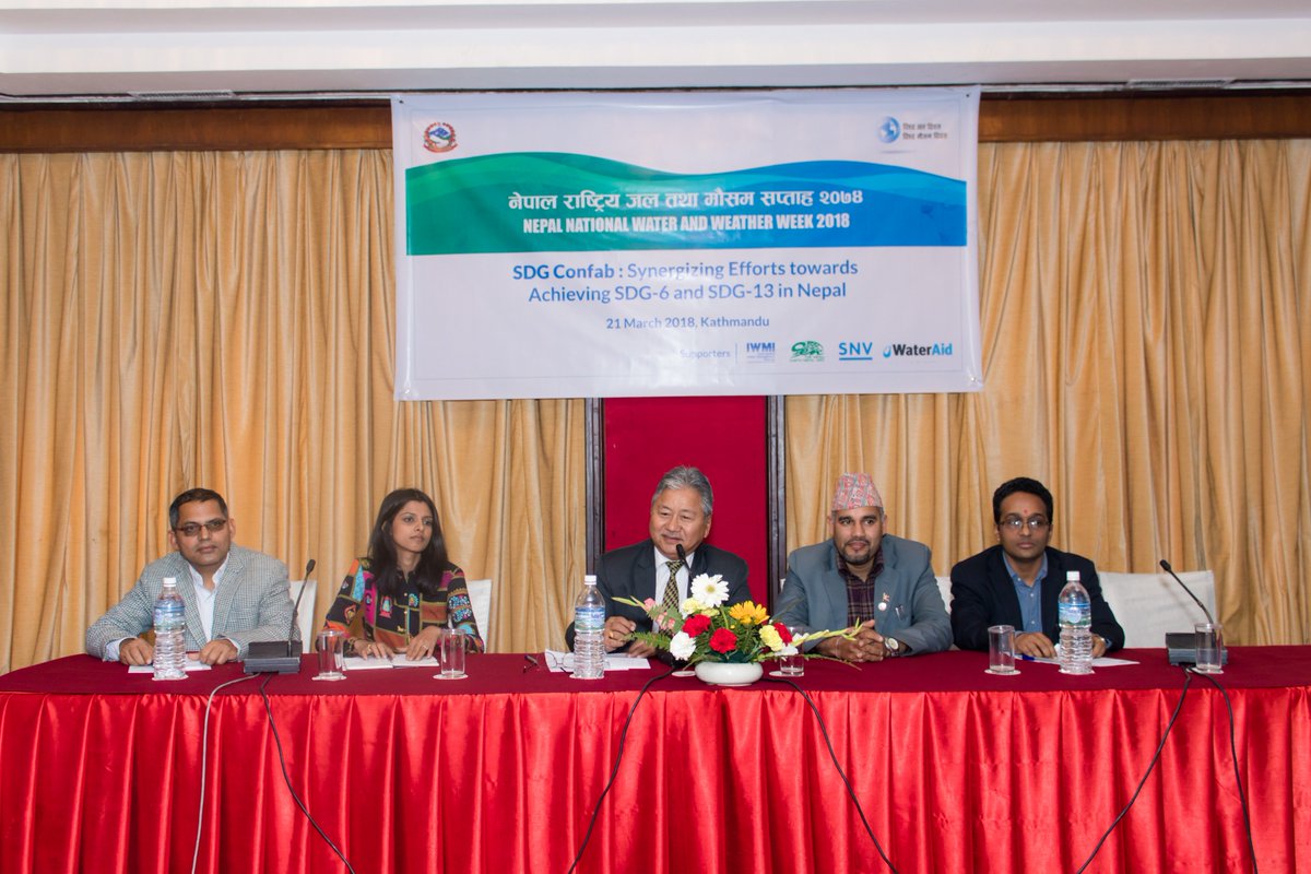 Small_Earth's tweet photo. SDG Confab: Synergizing Efforts towards Achieving #SDG6 and #SDG13 in Nepal was successfully held on March 21, 2018. The expertise shared by well-renowned personalities played a pivotal role in raising discussions &amp; addressing relevant issues. @UN_Water @WaterAidNepal @WWFNepal https://t.co/FgeoZwo6is