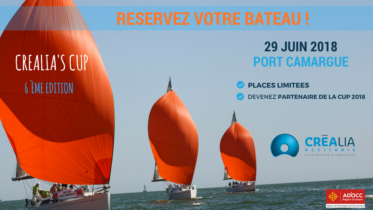 CREALIAocc's tweet photo. ** CREALIA'S CUP 2018 ** - Lancement officiel de la 6ème édition, RESERVEZ VOTRE BATEAU !
RDV le 29 juin 2018 à Port Camargue, 1er Port de Plaisance d'Europe
#REGATE #Innovation #Sport #Engagement #Financement @CREALIAocc @ADOCC_ @stephmarcel34 https://t.co/tXqc07Y5yf